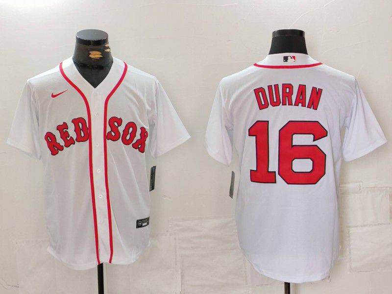 Men Boston Red Sox 16 Duran White Game 2024 Nike MLB Jersey style 1